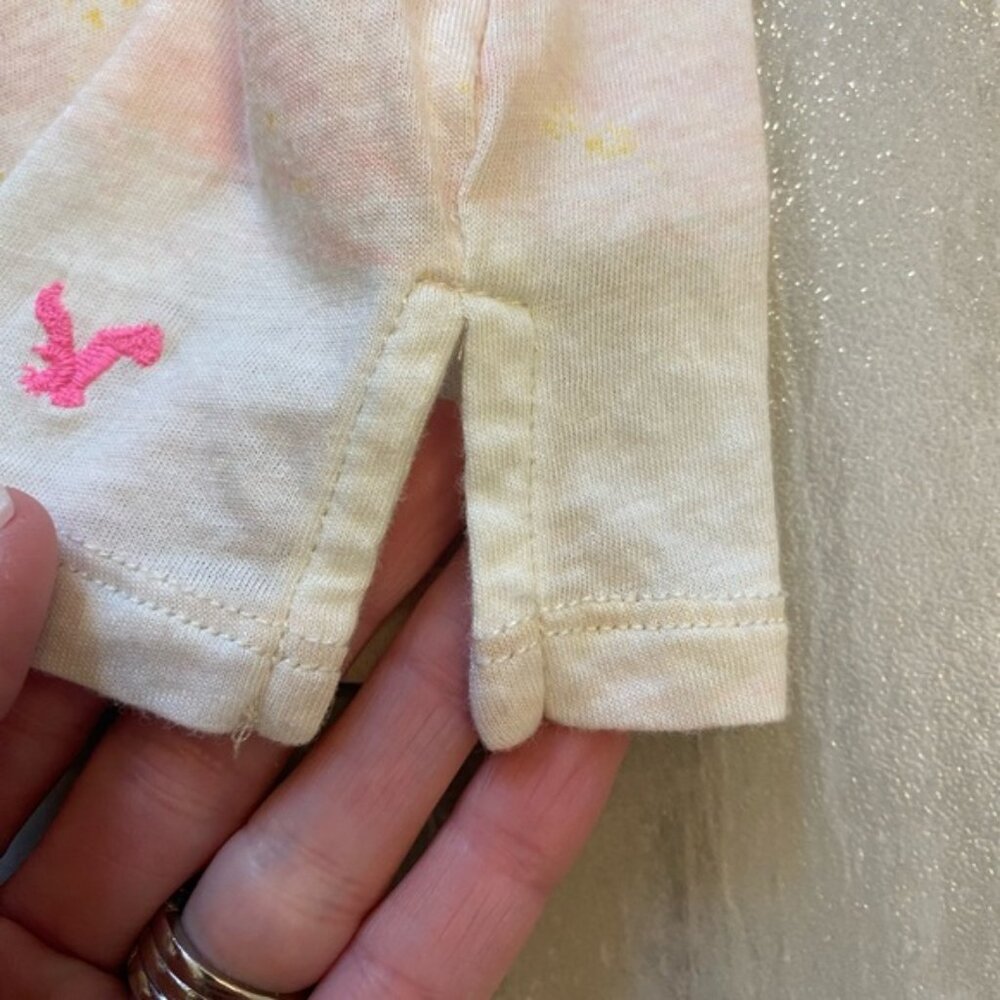 American Eagle Pastel Tie-dye White Lightweight Long Sleeved T-Shirt, Medium - Picture 5 of 8